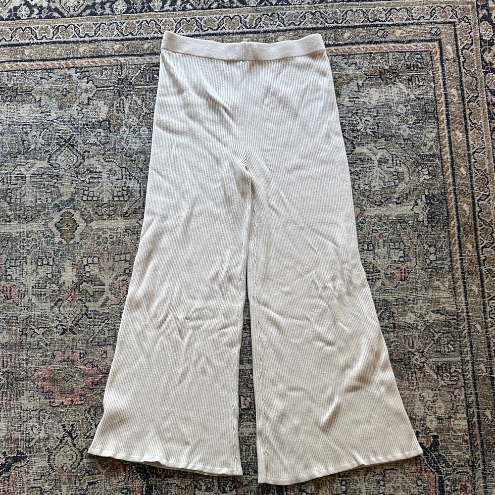 ASOS Cream Wide-Leg Pants